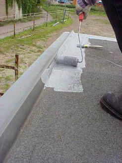 PURelastik, Dachsanierung, Flachdach, Flachdachsanierung, Fl&uuml;ssigkunststoff, Garage abdichten, sanieren, abichten, selber machen, Dachabdichtung, Vulkem, Mariseal, Bungalow, Purelastik, Armierungsvlies, Balkonsanierung, Flachdachabdichtung