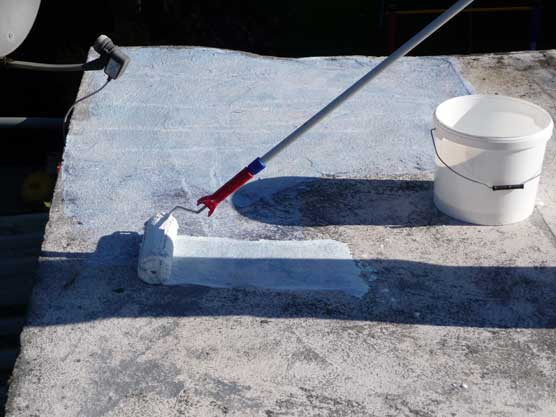 Purgrund, Dachsanierung, Flachdach, Flachdachsanierung, Fl&uuml;ssigkunststoff, Garage abdichten, sanieren, abichten, selber machen, Dachabdichtung, Vulkem, Mariseal, Bungalow, Purelastik, Armierungsvlies, Balkonsanierung, Flachdachabdichtung